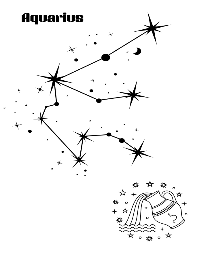 Aquarius Zodiac Sign Temporary Tattoo