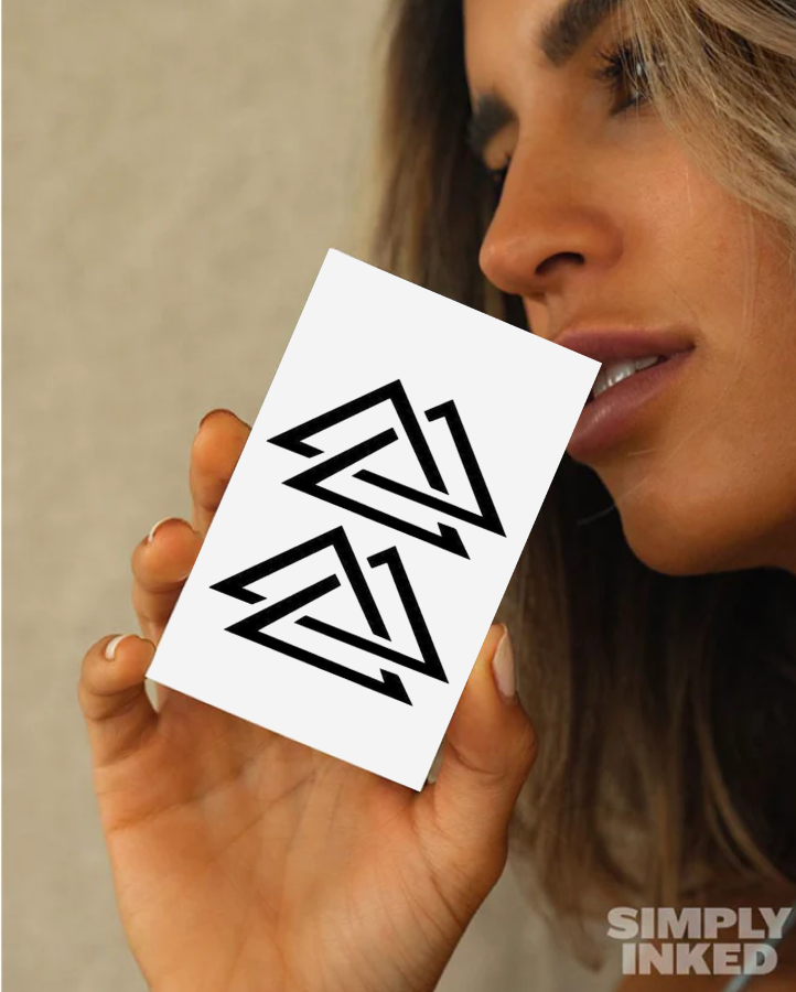 Valknut Temporary Tattoo