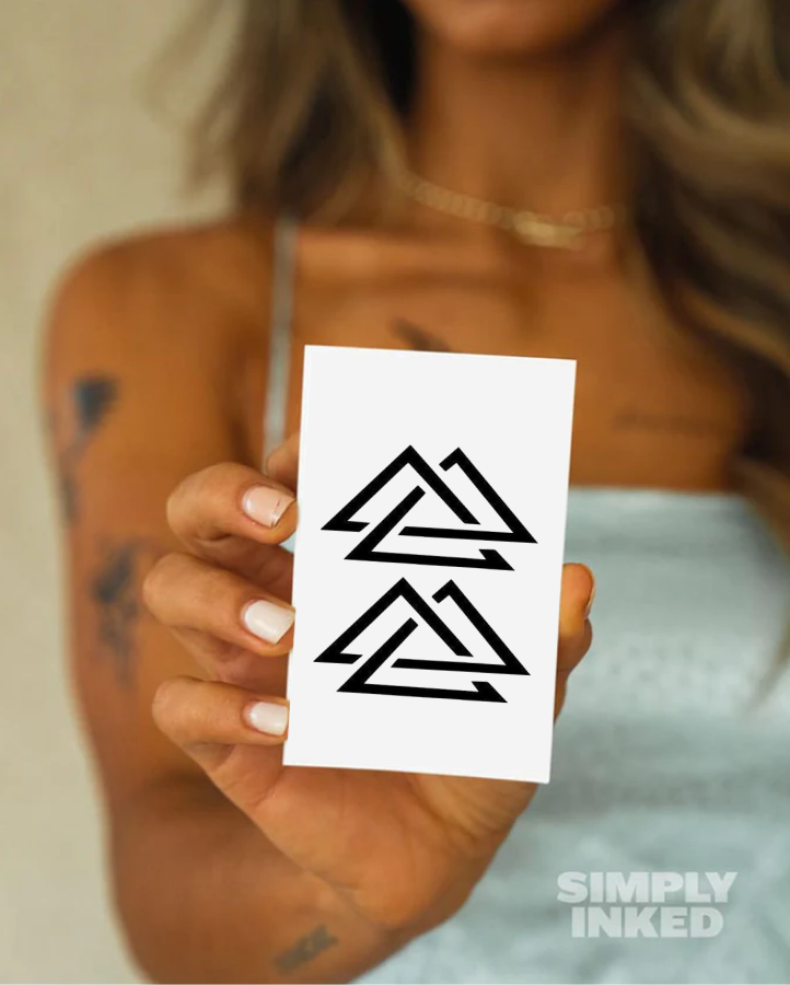 Valknut Temporary Tattoo