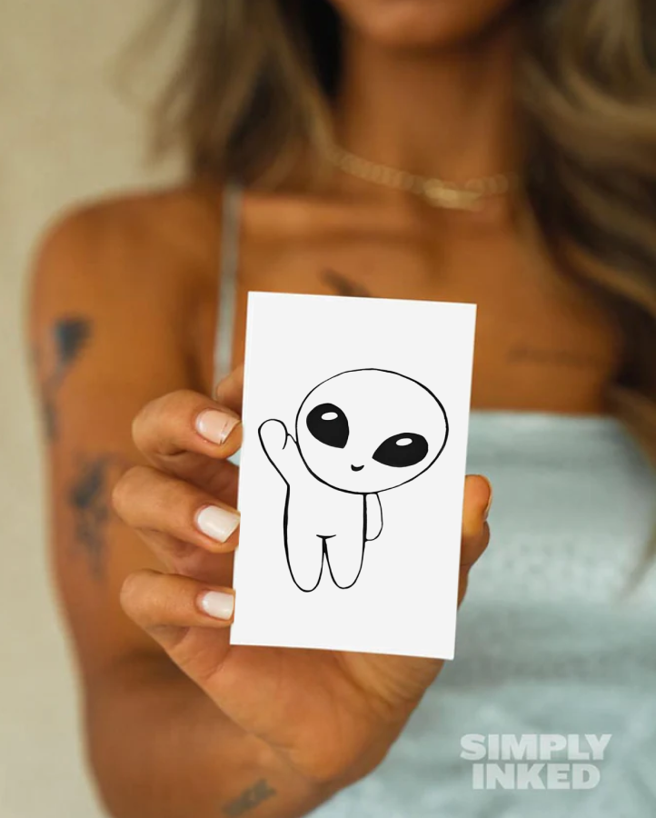 Cute Alien Semi Permanent Tattoo