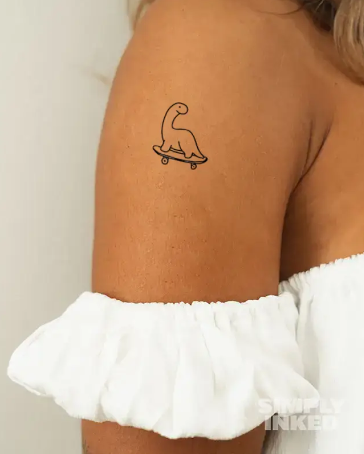 Cute Dinosaur Semi Permanent Tattoo