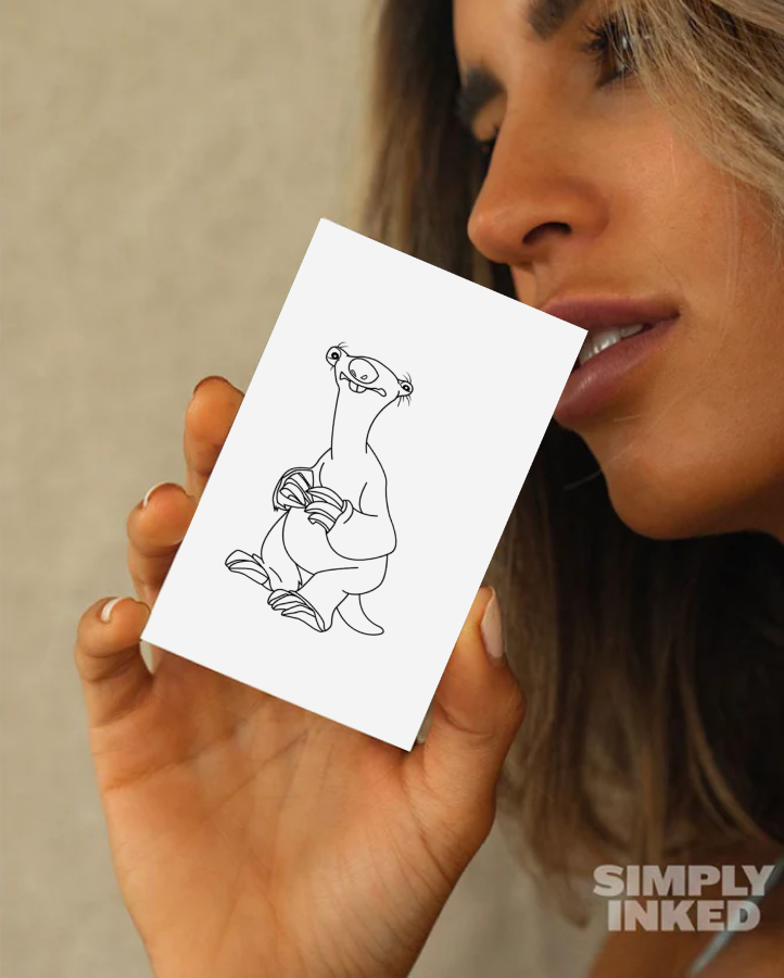 Sid The Sloth Temporary Tattoo