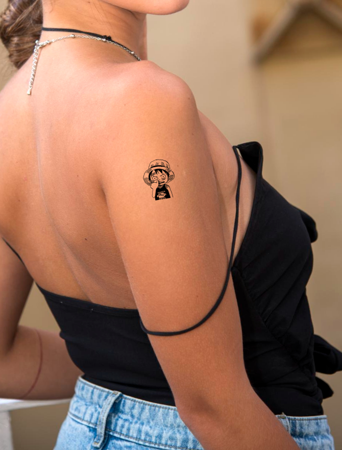 Kid Luffy Semi Permanent Tattoo