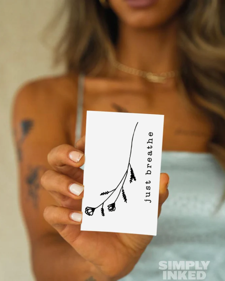 NEW Just Breathe Temporary Tattoo