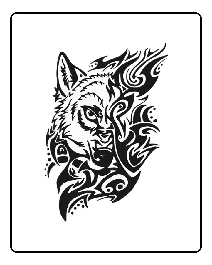 Tribal Wolf Semi Permanent Tattoo