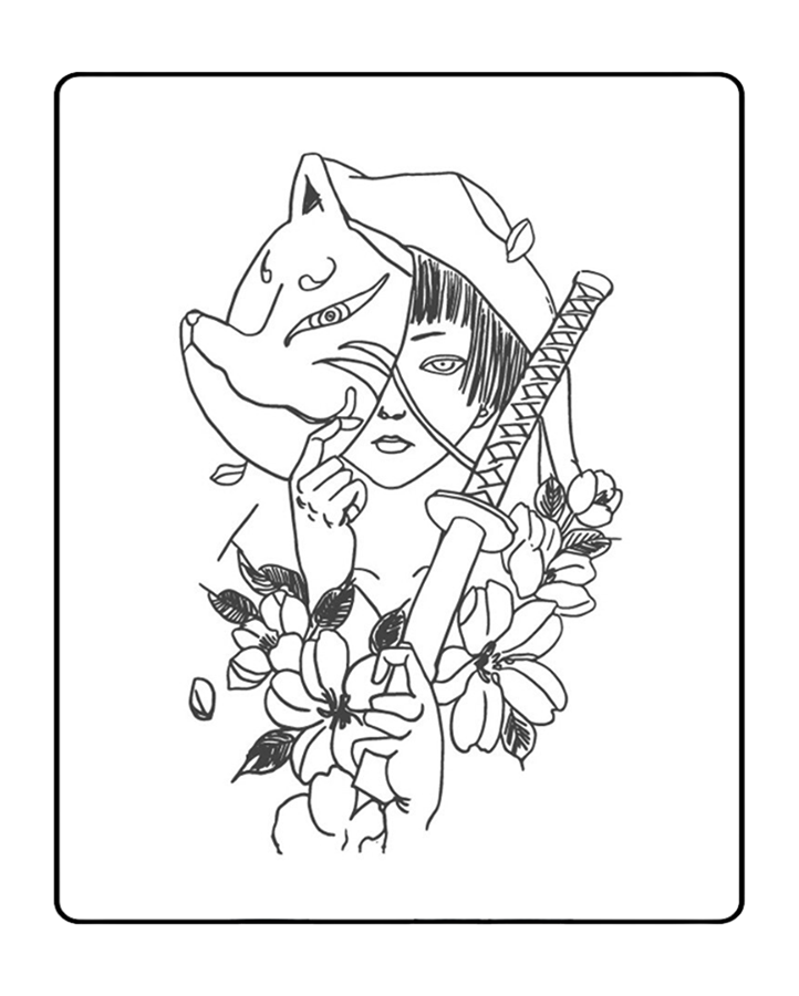 Masked Princess Semi Permanent Tattoo