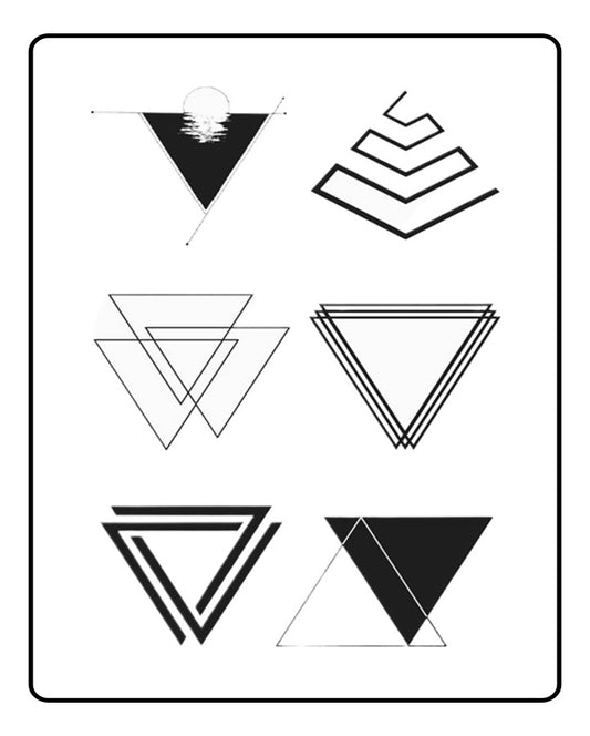 Geometric Triangles Bundle Semi Permanent Tattoo