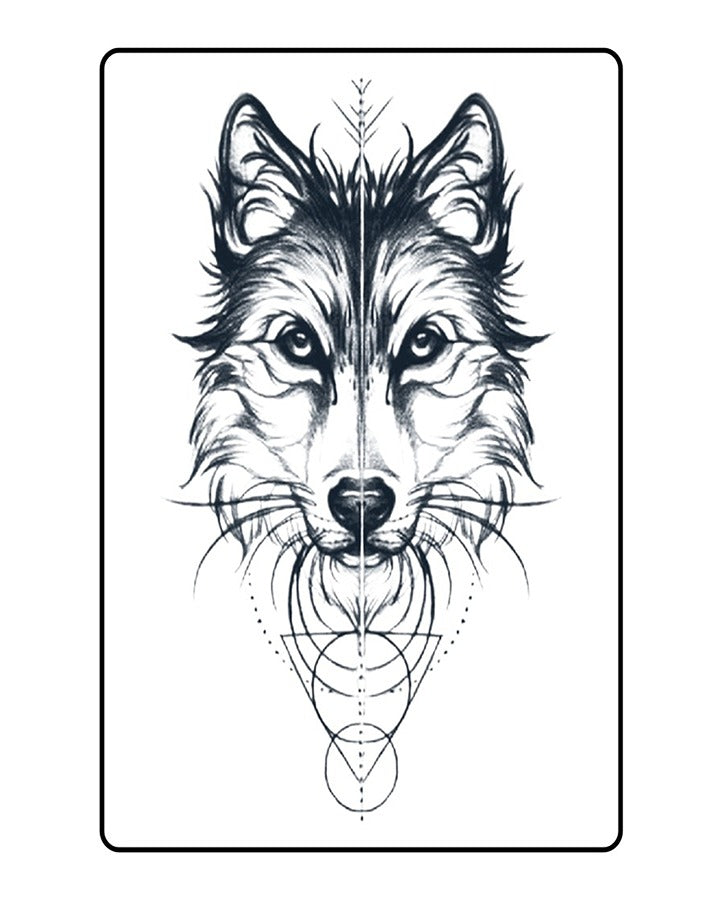 New Geometric Wolf Semi Permanent Tattoo