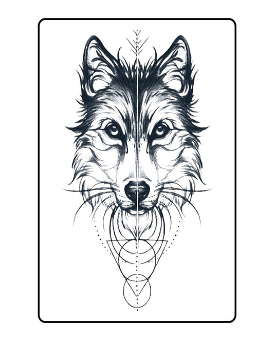 New Geometric Wolf Semi Permanent Tattoo