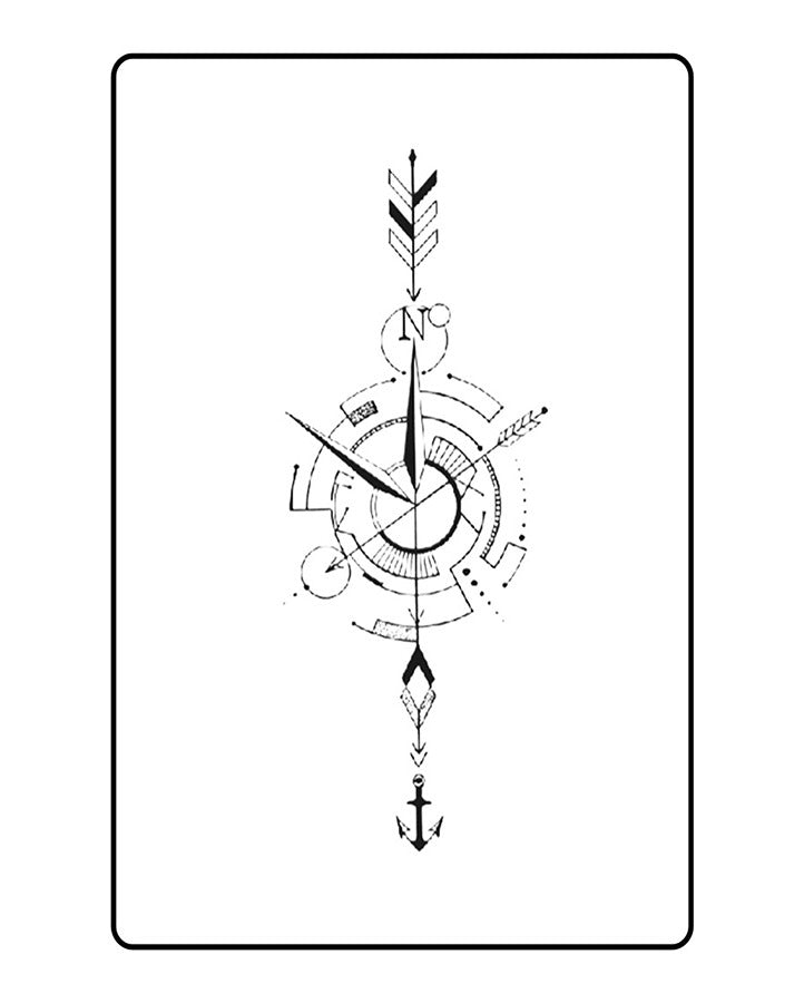 Mechanical Compass Semi Permanent Tattoo