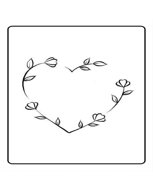 Tulip Heart Temporary Tattoo