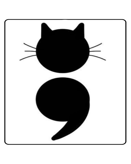 Semi Colon Cat Temporary Tattoo