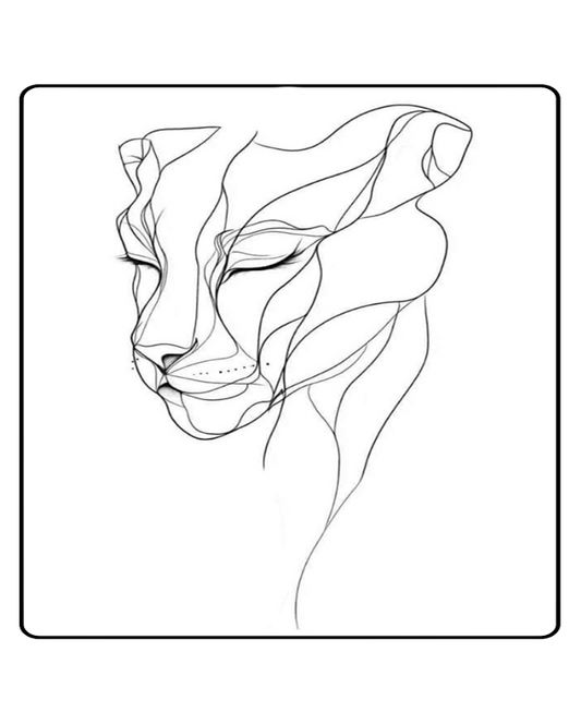 Linear Lioness Temporary Tattoo
