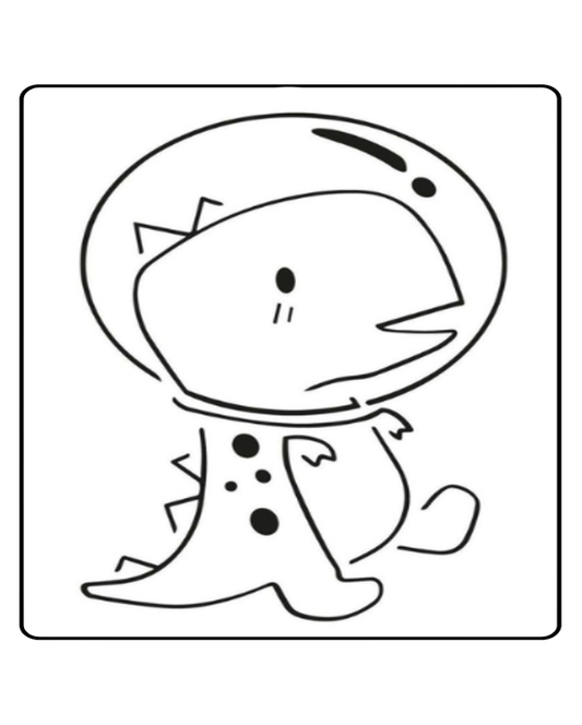 Space Dinosaur Temporary Tattoo