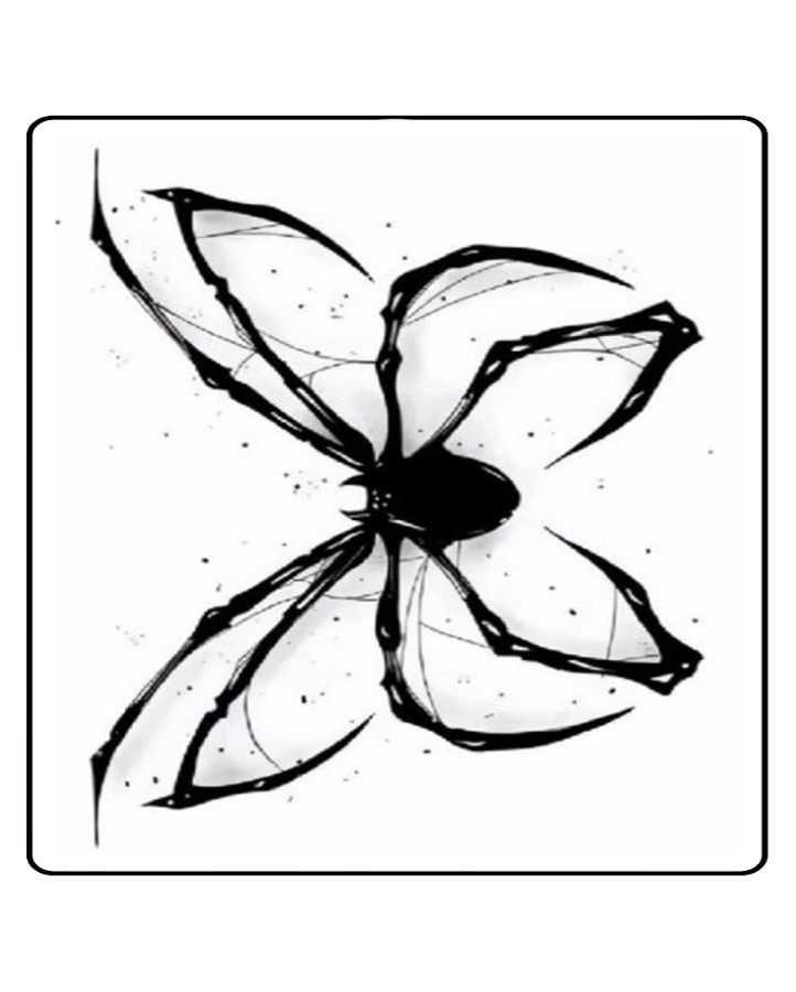 Stylized Spider Temporary Tattoo