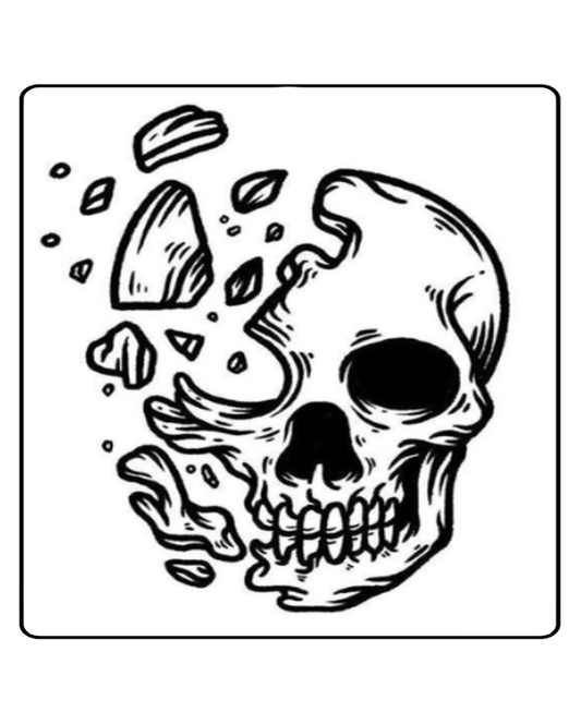 Broken Skull Temporary Tattoo