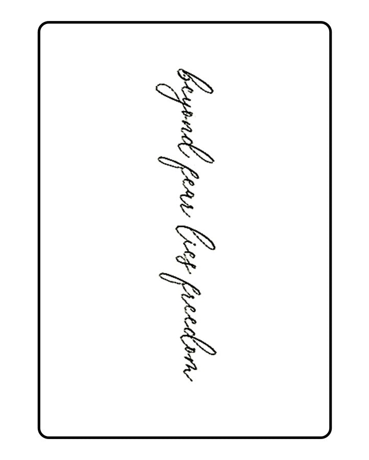 NEW Beyond Fear Lies Freedom Temporary Tattoo Simply Inked