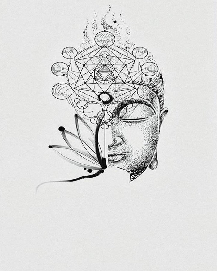 Meditating Buddha Semi Permanent Tattoo Simply Inked
