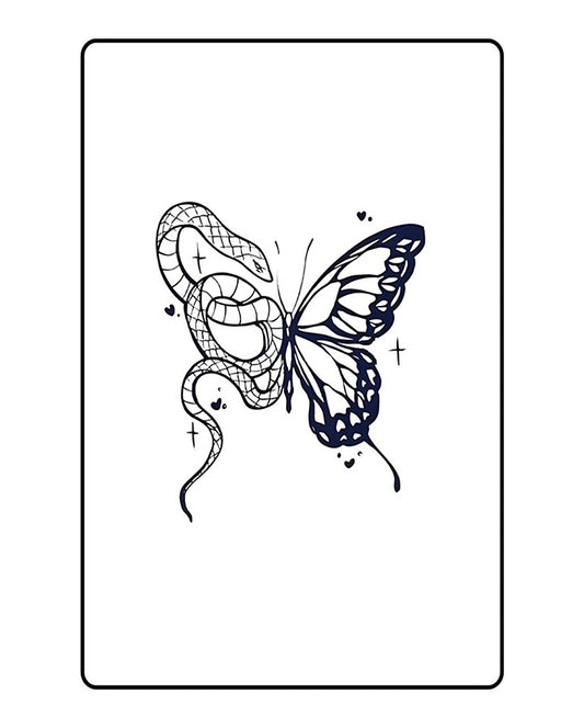 Snake Butterfly Semi Permanent Tattoo