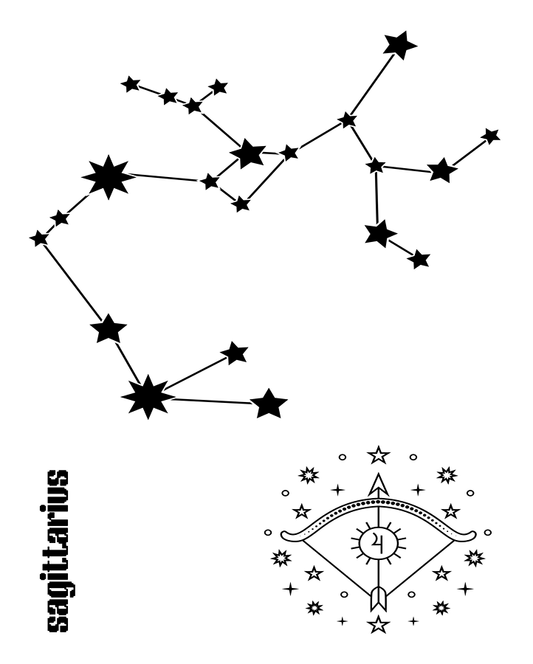 Sagittarius Zodiac Sign Temporary Tattoo