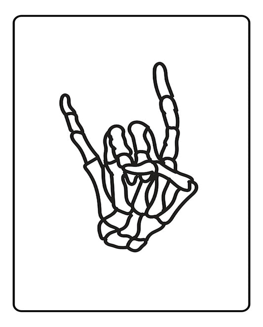 Rock On Skeleton Temporary Tattoo
