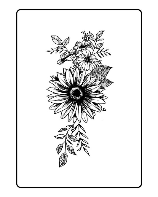 Blossoming Sunflower Semi-Permanent Tattoo