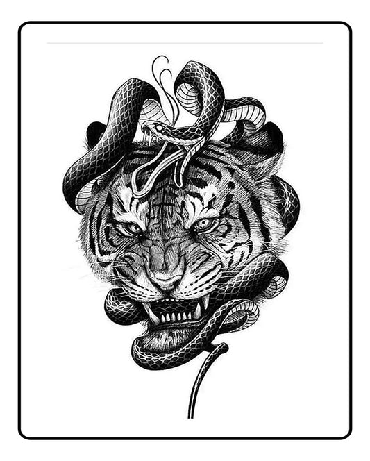 Furious Tiger Temporary Tattoo