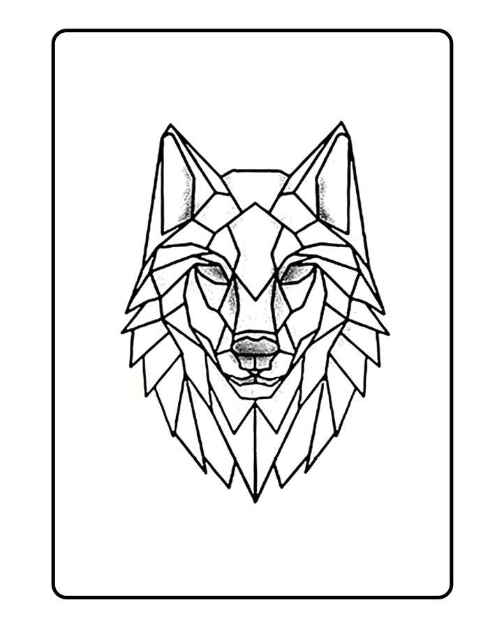 Geometric Wolf Tattoo - Semi Permanent