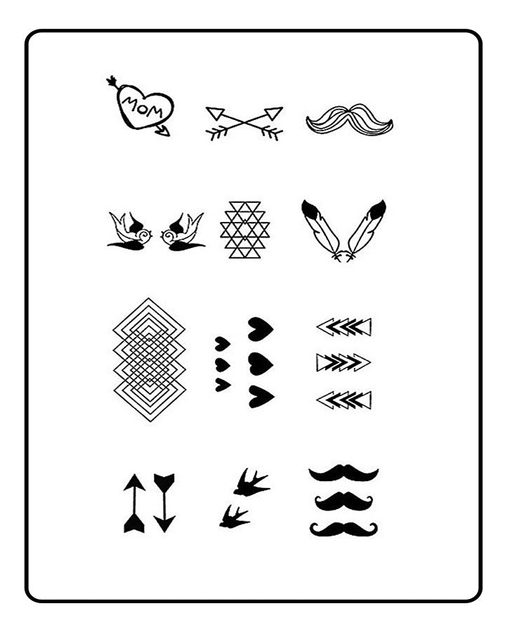 Minimalist 12 Temporary Tattoo Bundle