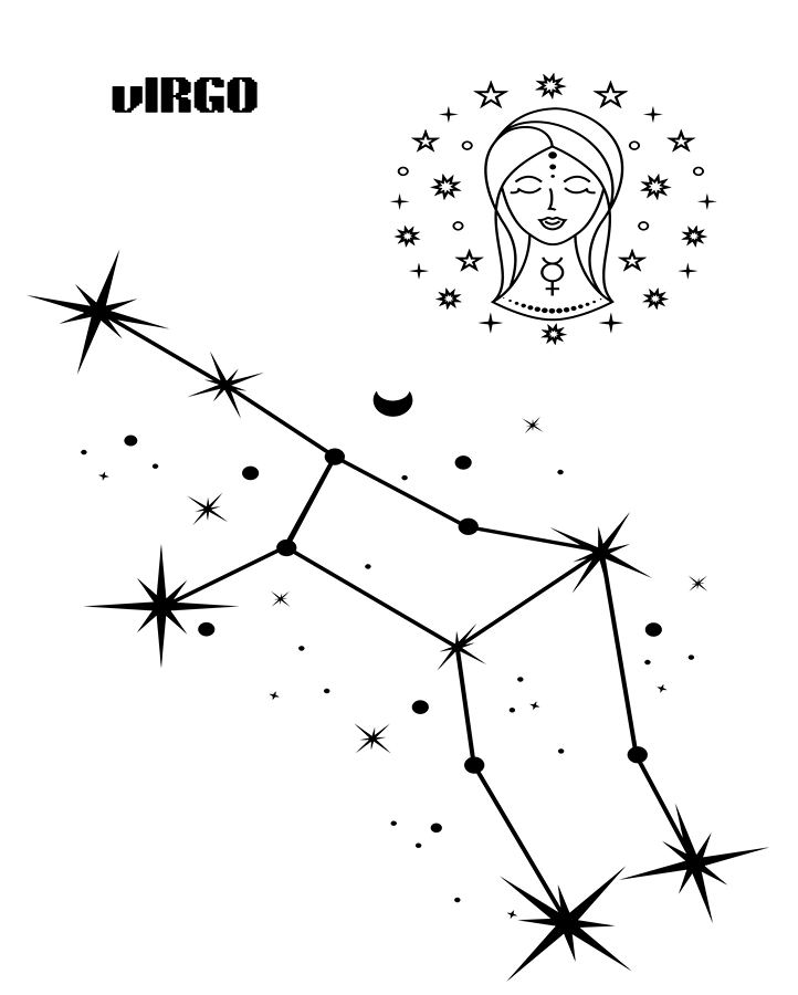 Virgo Zodiac Sign Temporary Tattoo