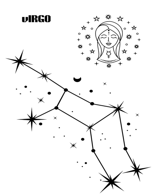Virgo Zodiac Sign Temporary Tattoo