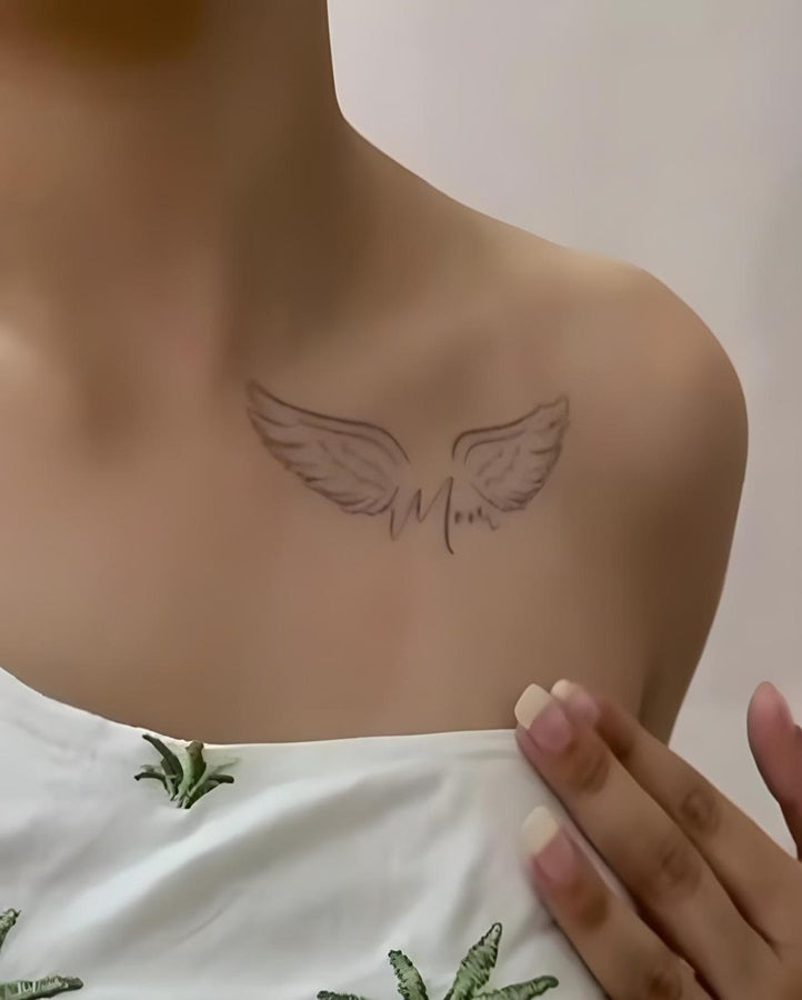 Angel Mom Semi Permanent Tattoo