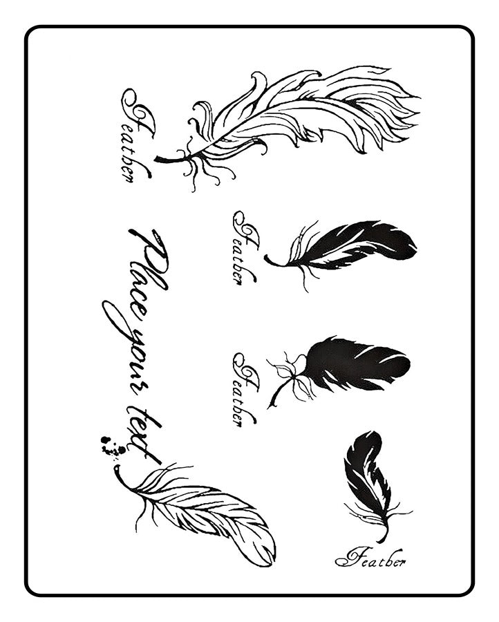 Feather Bundle Semi Permanent Tattoo