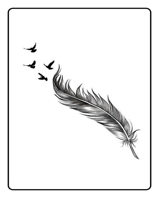 Bird's Feather Semi Permanent Tattoo