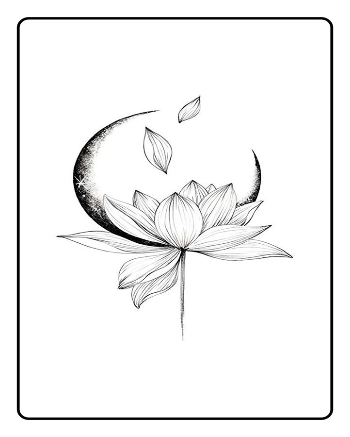 Lotus Moon Semi Permanent Tattoo