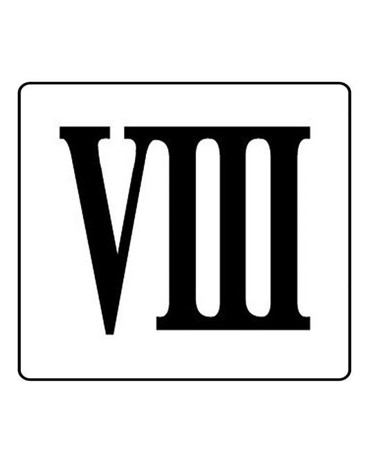 VIII Roman Number Semi Permanent Tattoo