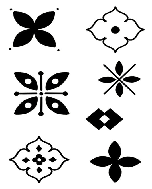 Minimal Flowers Bundle Temporary Tattoo