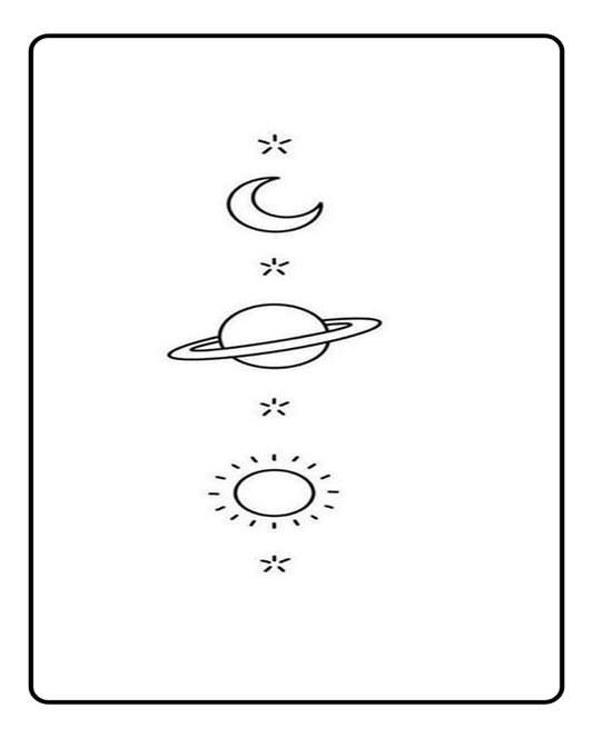 Finger Planets Semi Permanent Tattoo