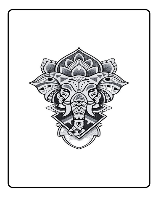 Elephant King Semi Permanent Tattoo