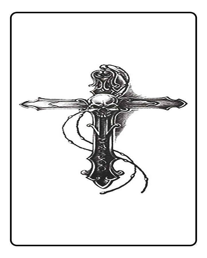Death Cross Semi-Permanent Tattoo
