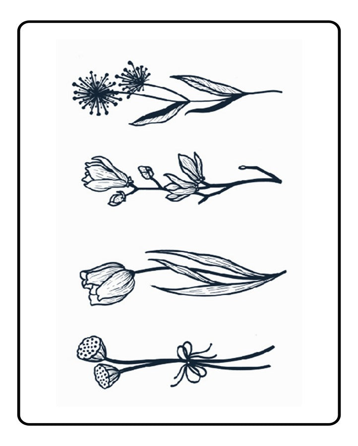 Flower Bundle Semi Permanent Tattoo