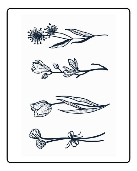 Flower Bundle Semi Permanent Tattoo