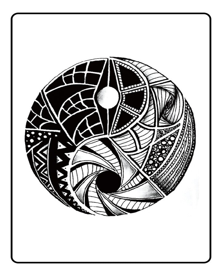 Tribal Yin & Yang Temporary Tattoo