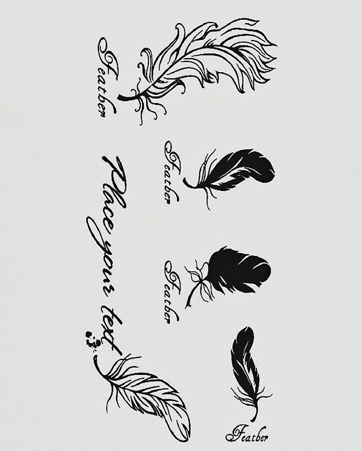 Feather Bundle Semi Permanent Tattoo
