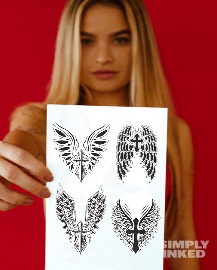 Cross Wings SemiPermanent Tattoo Bundle Simply Inked