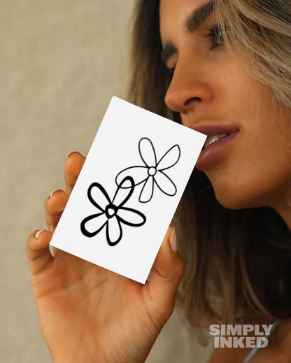 Doodle Flowers Semi Permanent Tattoo