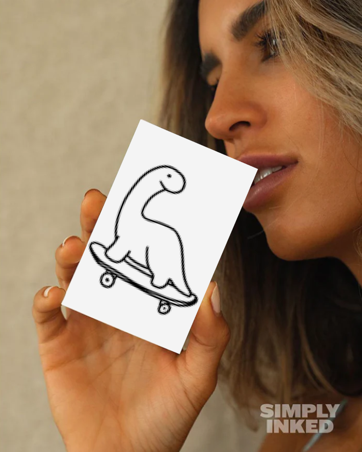 Cute Dinosaur Semi Permanent Tattoo