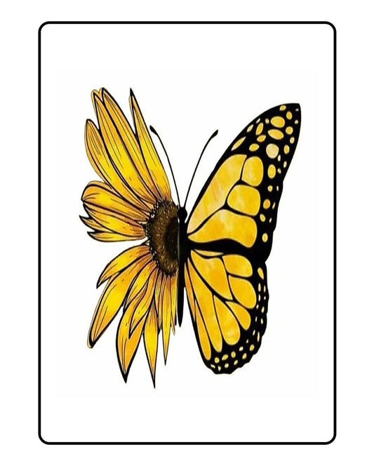 Sunflower Butterfly Temporary Tattoo