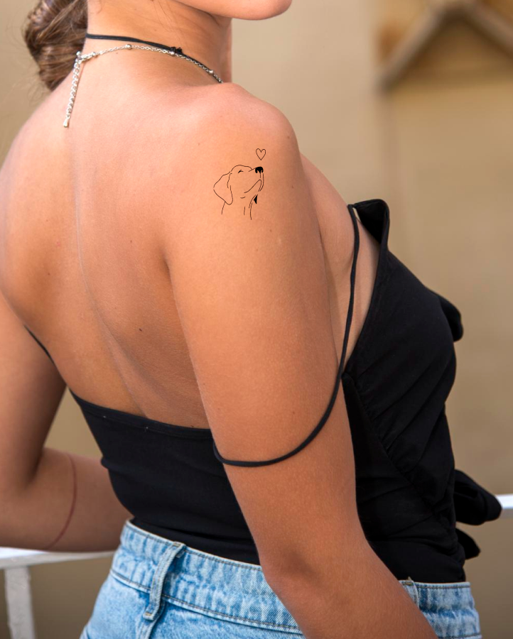 Cute Dog Temporary Tattoo