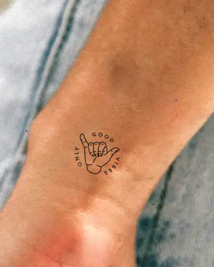 Good Vibes Only Semi Permanent Tattoo